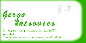 gergo matsovics business card